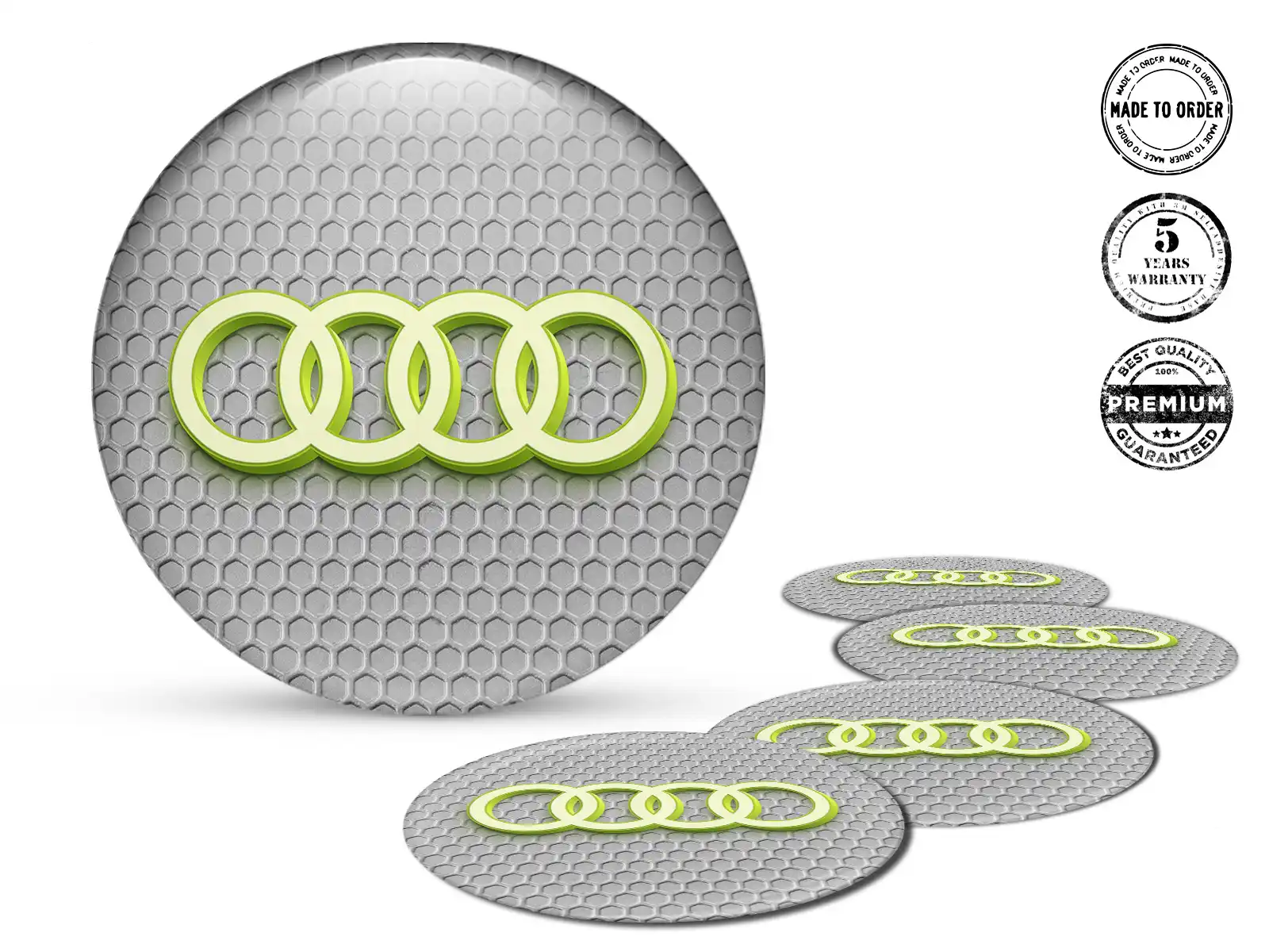 Audi Marca de Emblema Rueda Pegatina Silicona Estilo